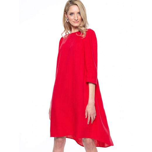 Sukienka czerwona L’AF asymetryczna luźna 