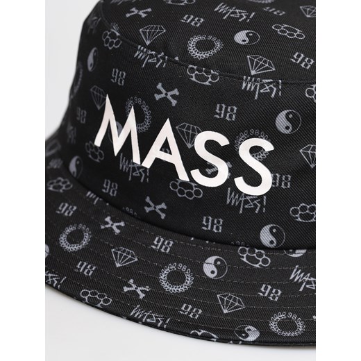Mass Denim kapelusz męski czarny z nadrukami 