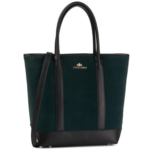 Shopper bag bez dodatków zamszowa elegancka 