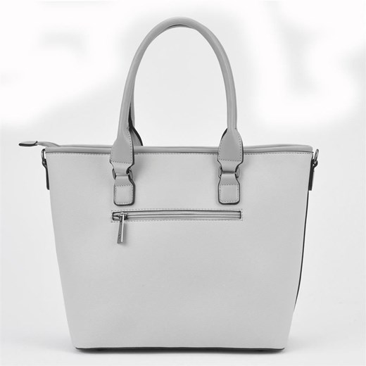 Shopper bag Pierre Cardin szara na ramię bez dodatków duża 