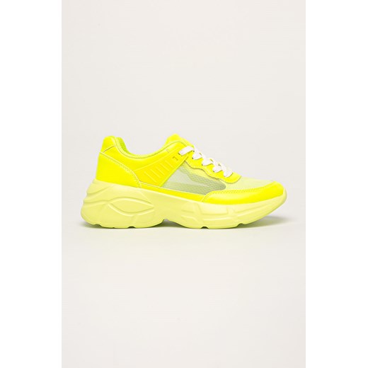 Żółte buty sportowe damskie Call It Spring gładkie ze skóry ekologicznej na platformie 