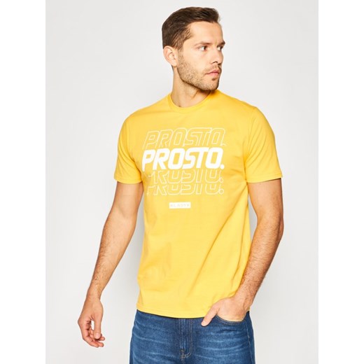 T-shirt męski żółty Prosto. z krótkim rękawem 