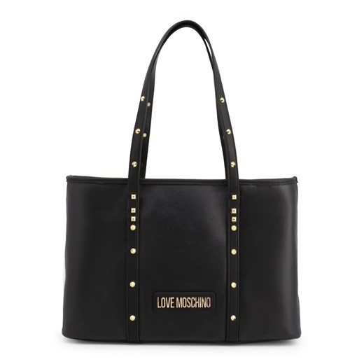 Shopper bag Love Moschino elegancka ze zdobieniami ze skóry 