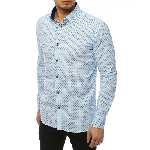 Koszula męska PREMIUM z długim rękawem błękitna DX1823  Dstreet XL wyprzedaż  