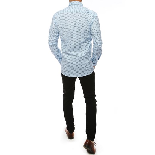 Koszula męska PREMIUM z długim rękawem błękitna DX1823  Dstreet M promocja  
