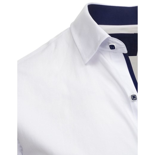 Koszula męska elegancka z krótkim rękawem biała (kx0747)