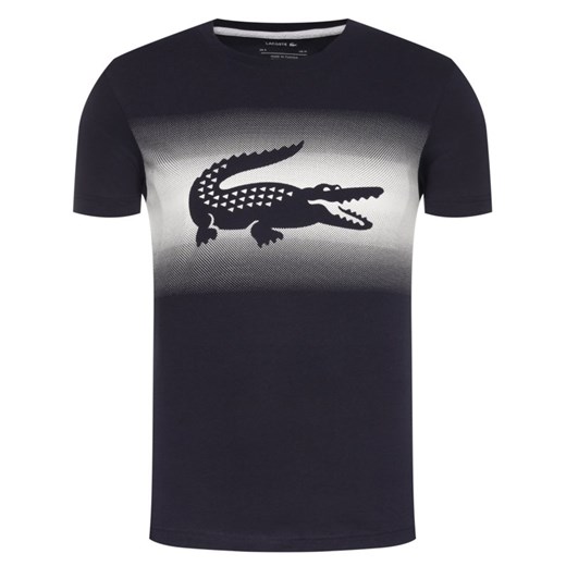 Granatowy t-shirt męski Lacoste na wiosnę w stylu młodzieżowym 