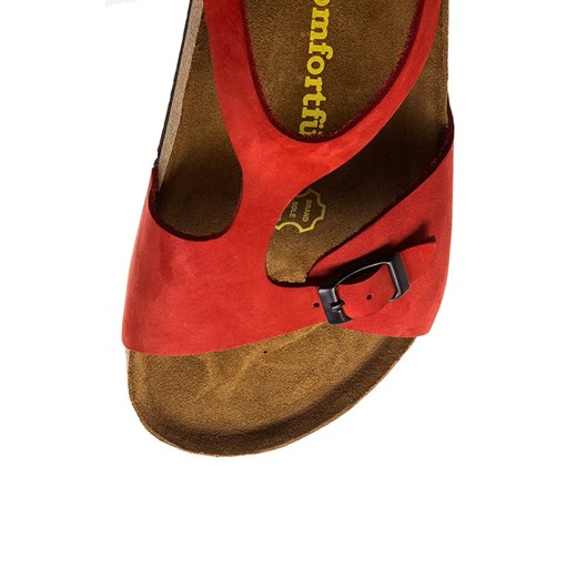 Sandały damskie czerwone Comfortfusse letnie 
