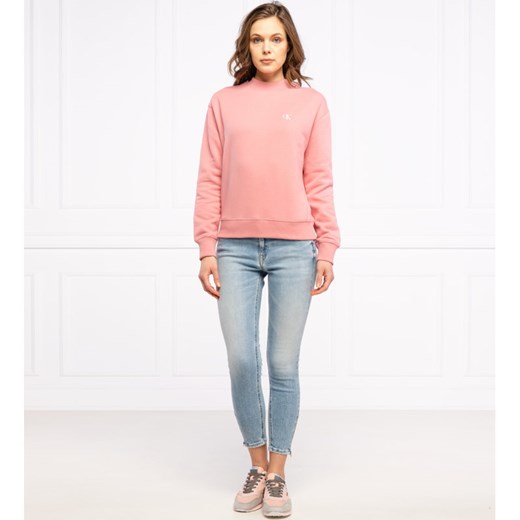 Calvin Klein bluza damska różowa bez wzorów krótka 
