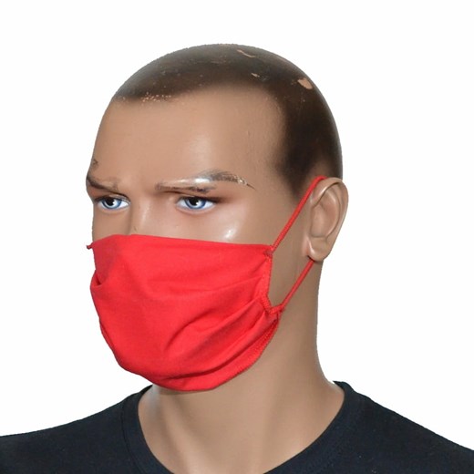 ZESTAW 10 szt. - Maska bawełniana na twarz - czerwona (MMBTCZE10)