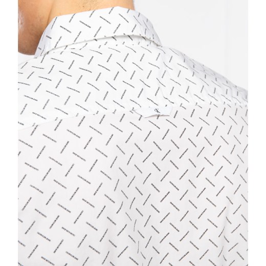 Koszula męska Calvin Klein z długim rękawem w abstrakcyjnym wzorze 