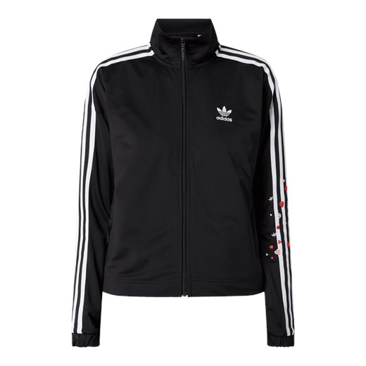 Czarna kurtka damska Adidas Originals bez kaptura z aplikacją krótka 