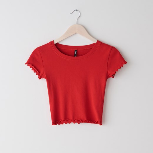 Sinsay - Krótka koszulka - Czerwony Sinsay  XL 