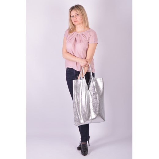 Shopper bag Designs Fashion bez dodatków skórzana matowa na ramię 