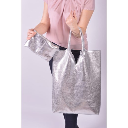Shopper bag Designs Fashion skórzana na ramię glamour bez dodatków matowa 