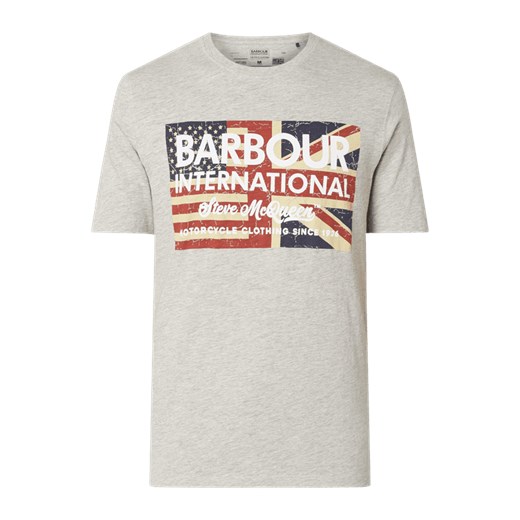 Szary t-shirt męski Barbour International™ z krótkimi rękawami 