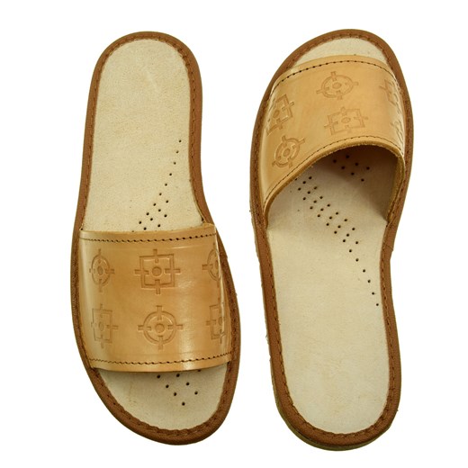 Skórzane pantofle damskie ze sklepu JK-Collection w kategorii Kapcie damskie - zdjęcie 85100502