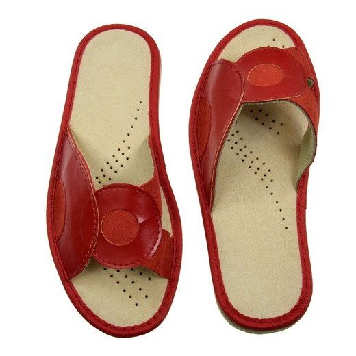 Skórzane pantofle damskie ze sklepu JK-Collection w kategorii Kapcie damskie - zdjęcie 85100504