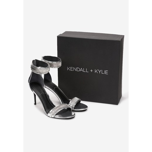 Srebrne Sandały Kendall + Kylie Shiny Leather  Renee 36 renee.pl