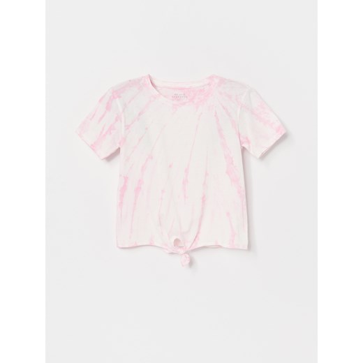 Reserved - T-shirt z efektem tie dye - Różowy Reserved  152 