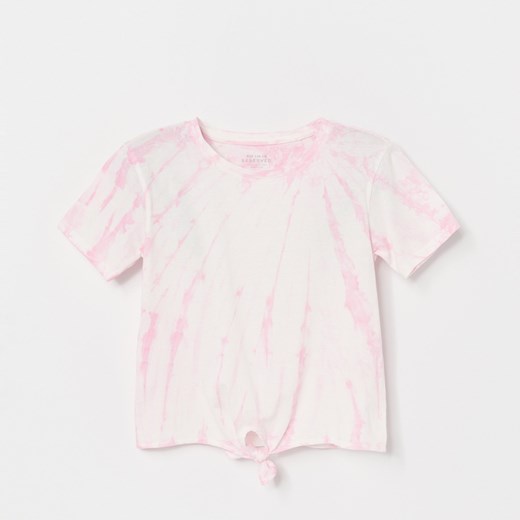 Reserved - T-shirt z efektem tie dye - Różowy Reserved  164 