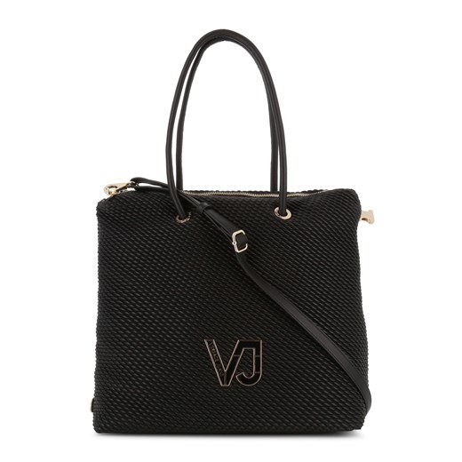 Czarna shopper bag Versace Jeans młodzieżowa matowa mieszcząca a7 