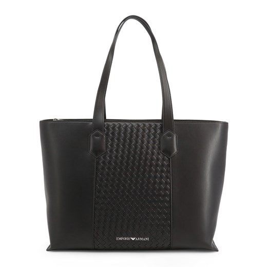 Shopper bag Emporio Armani mieszcząca a5 na ramię lakierowana elegancka bez dodatków 
