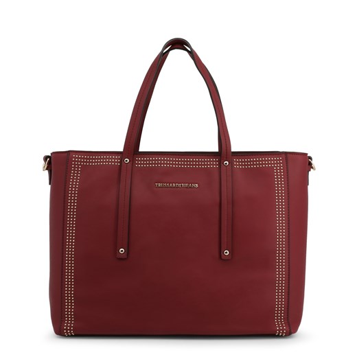 Shopper bag Trussardi skórzana elegancka na ramię bez dodatków duża 
