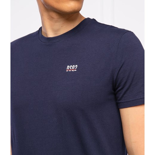 T-shirt męski niebieski Dsquared2 z krótkim rękawem 