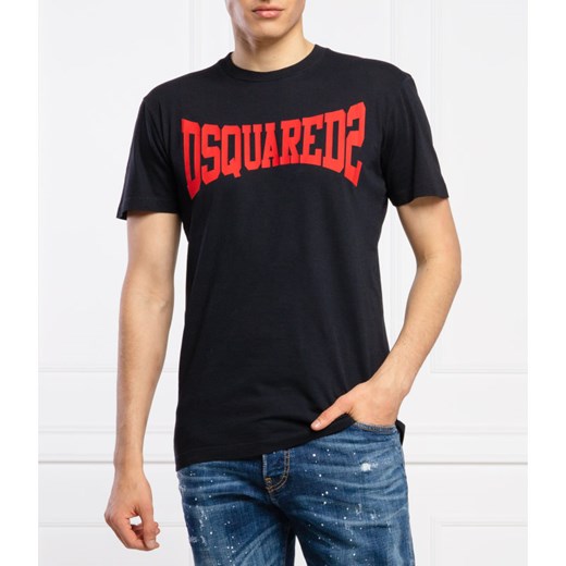 T-shirt męski Dsquared2 czarny z krótkimi rękawami 