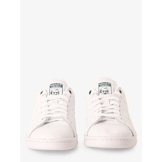 Adidas Originals buty sportowe damskie w stylu młodzieżowym białe bez wzorów na płaskiej podeszwie wiązane 