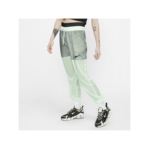 Spodnie damskie Nike zielone bez wzorów 