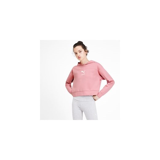 Bluza damska Puma różowa z aplikacją krótka 