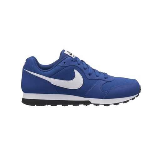 Buty sportowe damskie niebieskie Nike md runner sznurowane na płaskiej podeszwie 