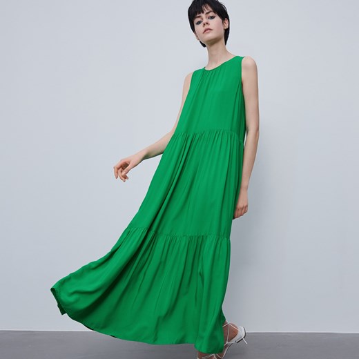 Sukienka Reserved maxi zielona 