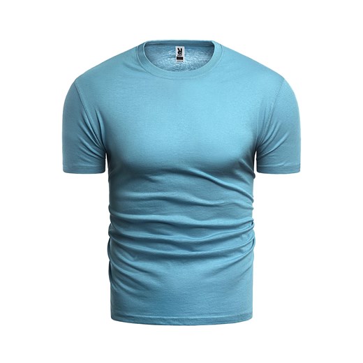 T-shirt męski niebieski Risardi casualowy 