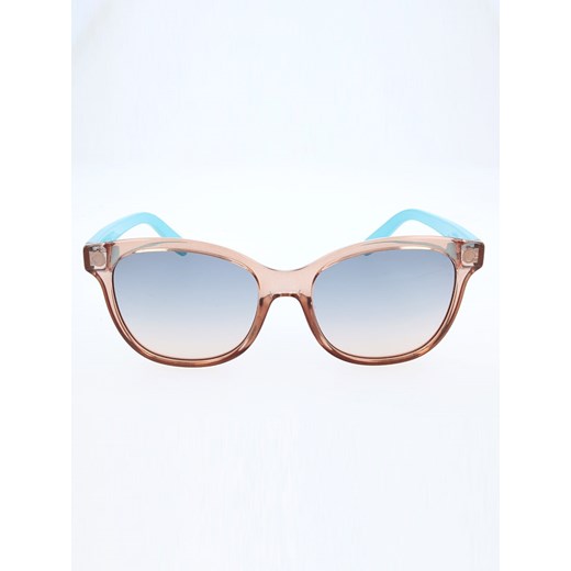 Damskie okulary przeciwsłoneczne w kolorze kremowo-niebiesko-turkusowym