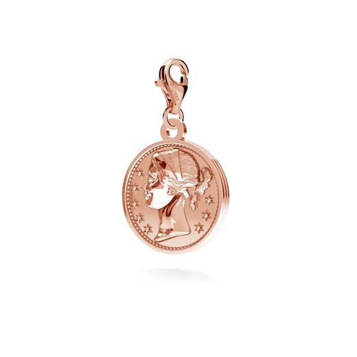 Srebrna moneta charms zawieszka beads 925 : Kolor pokrycia srebra - Pokrycie Różowym 18K Złotem , Wariant - Charms Giorre   