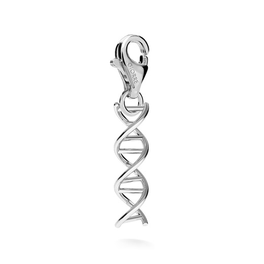 Wzór DNA srebrny charms 925 : Kolor pokrycia srebra - Pokrycie Jasnym Rodem Giorre   