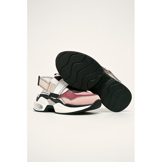 Buty sportowe damskie Karl Lagerfeld ze skóry na rzepy gładkie 