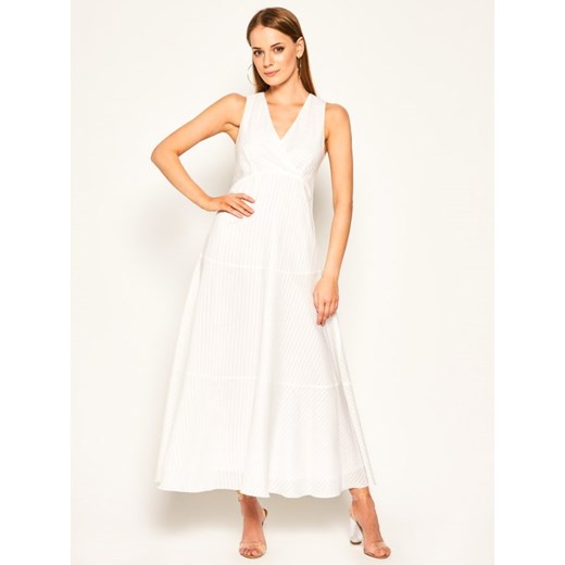 Sukienka biała Sportmax Code elegancka w serek bez rękawów 