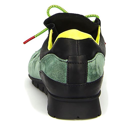 Skórzane sneakersy "Menscha" w kolorze czarno-zielonym