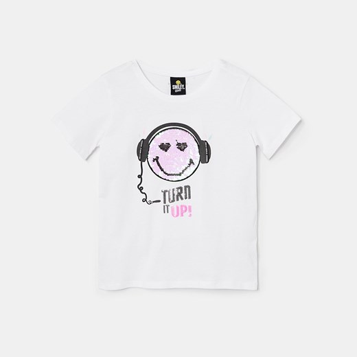 Reserved - Bawełniany t-shirt Smiley - Biały  Reserved 116 
