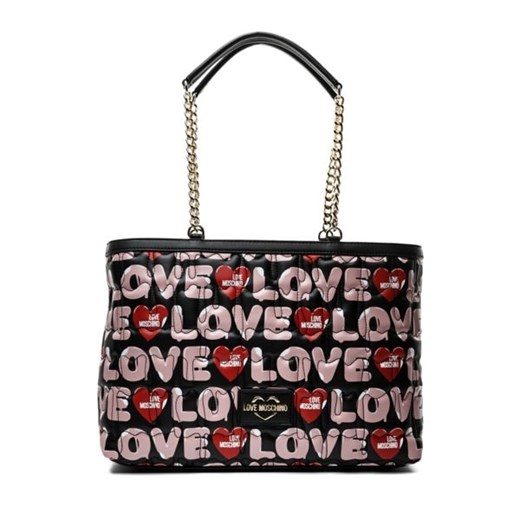 Shopper bag Love Moschino w stylu młodzieżowym bez dodatków na ramię 