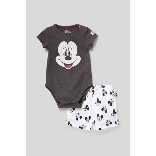 C&A Myszka Miki-piżama niemowlęca-bawełna bio-2 części, Szary, Rozmiar: 68  C&A 86 