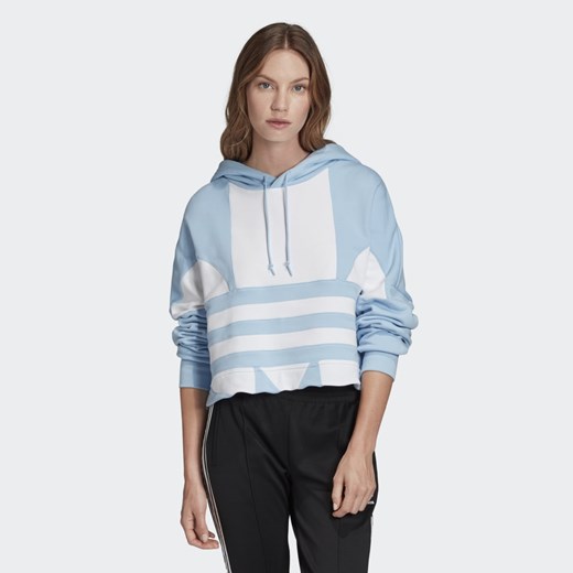 Bluza damska niebieska Adidas na jesień krótka 