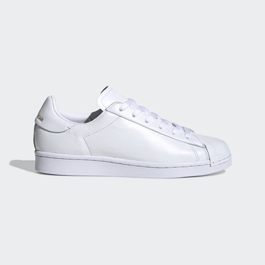 Buty sportowe damskie Adidas białe ze skóry bez wzorów1 