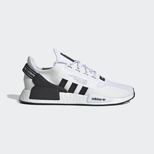 Buty sportowe damskie Adidas nmd białe sznurowane bez wzorów 