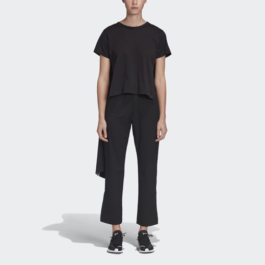 Bluzka damska Adidas z okrągłym dekoltem czarna z dzianiny 