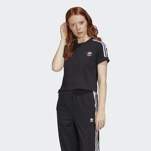 Bluzka damska Adidas z krótkim rękawem z okrągłym dekoltem bez wzorów 